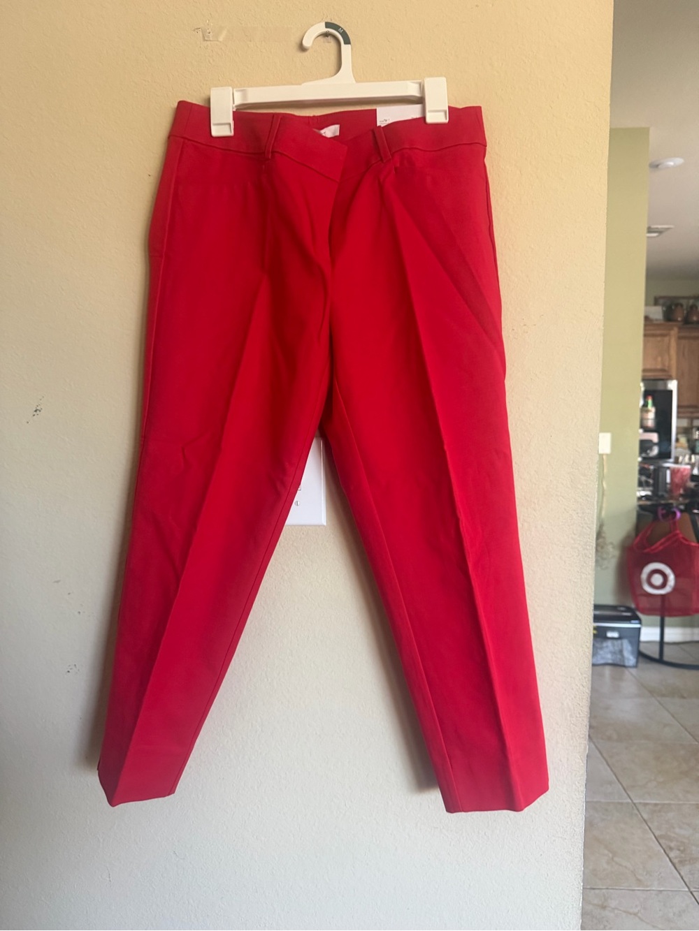 LOFT Red Ankle Crop Pants